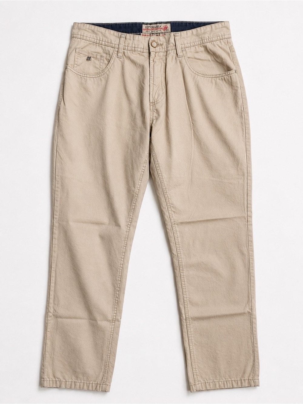 Cotton & Silk Men’s Beige Italian Cotton Pants Size 48 / 32x28 Casual Chino